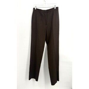 Max Mara Womens 14 NWT Virgin Wool Pants Chocolate Brown Italy Unhemmed